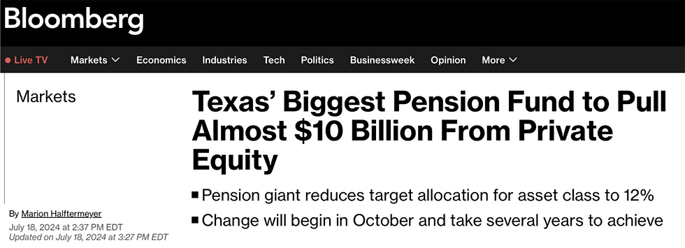 bloomberg article texas biggest pension fund to pull 
