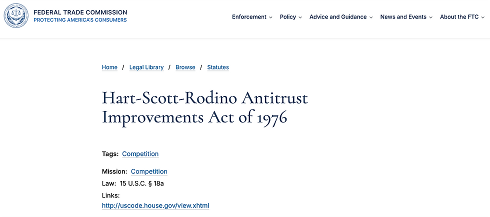 federal trade commission hart scott rodino
