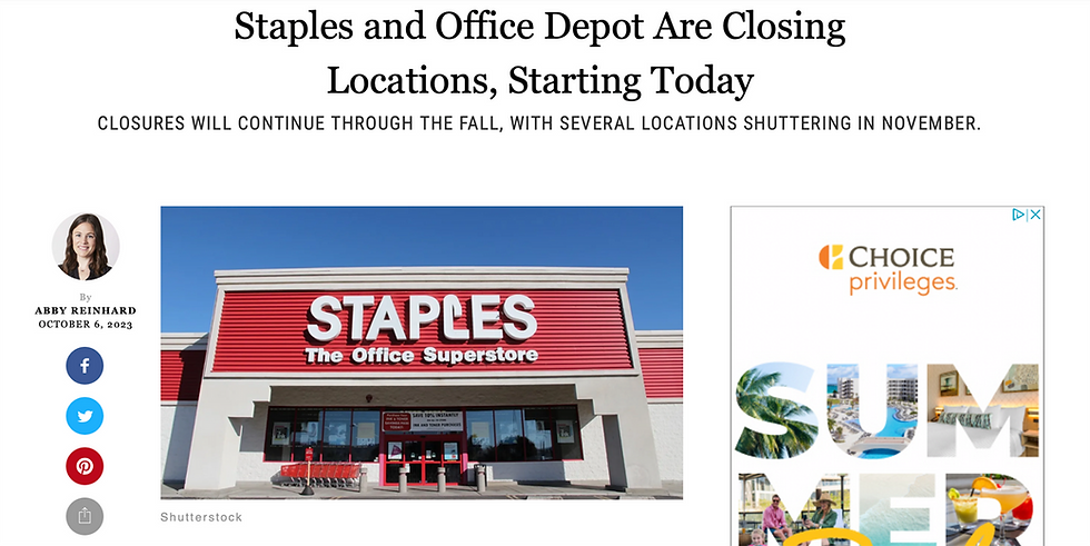 staples and office depot closing locations article